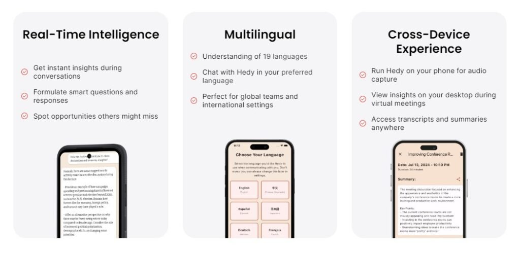 Key Features of Hedy AI